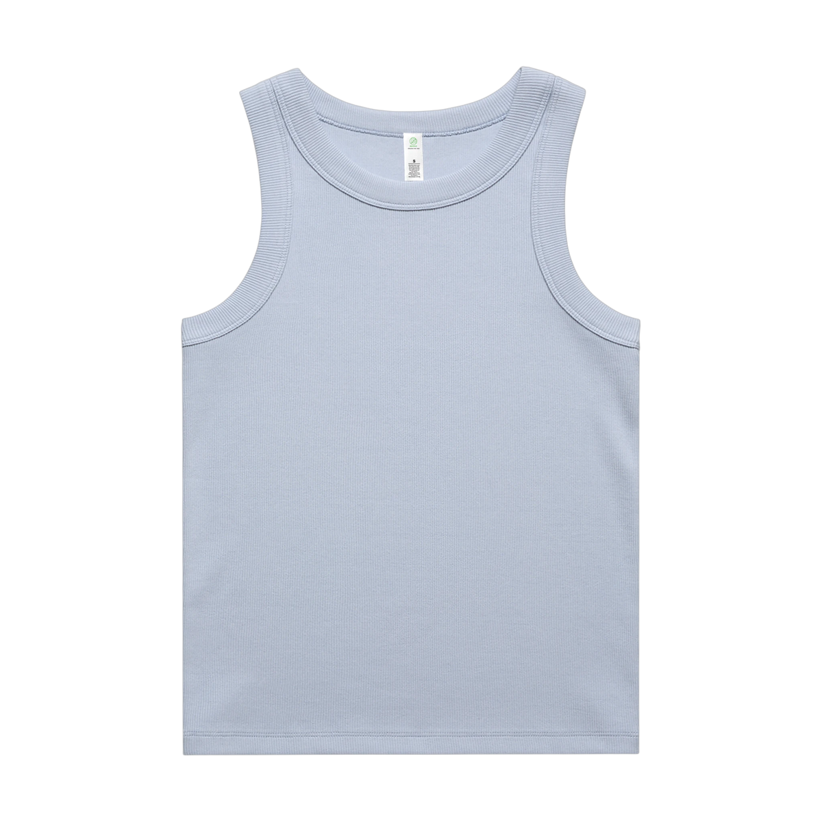 AS Colour Organic Rib Tank in Powder — custom branded by Motive
