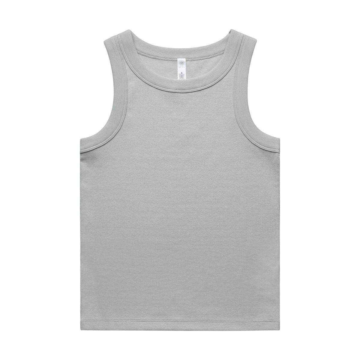 AS Colour Organic Rib Tank in Storm — custom branded by Motive