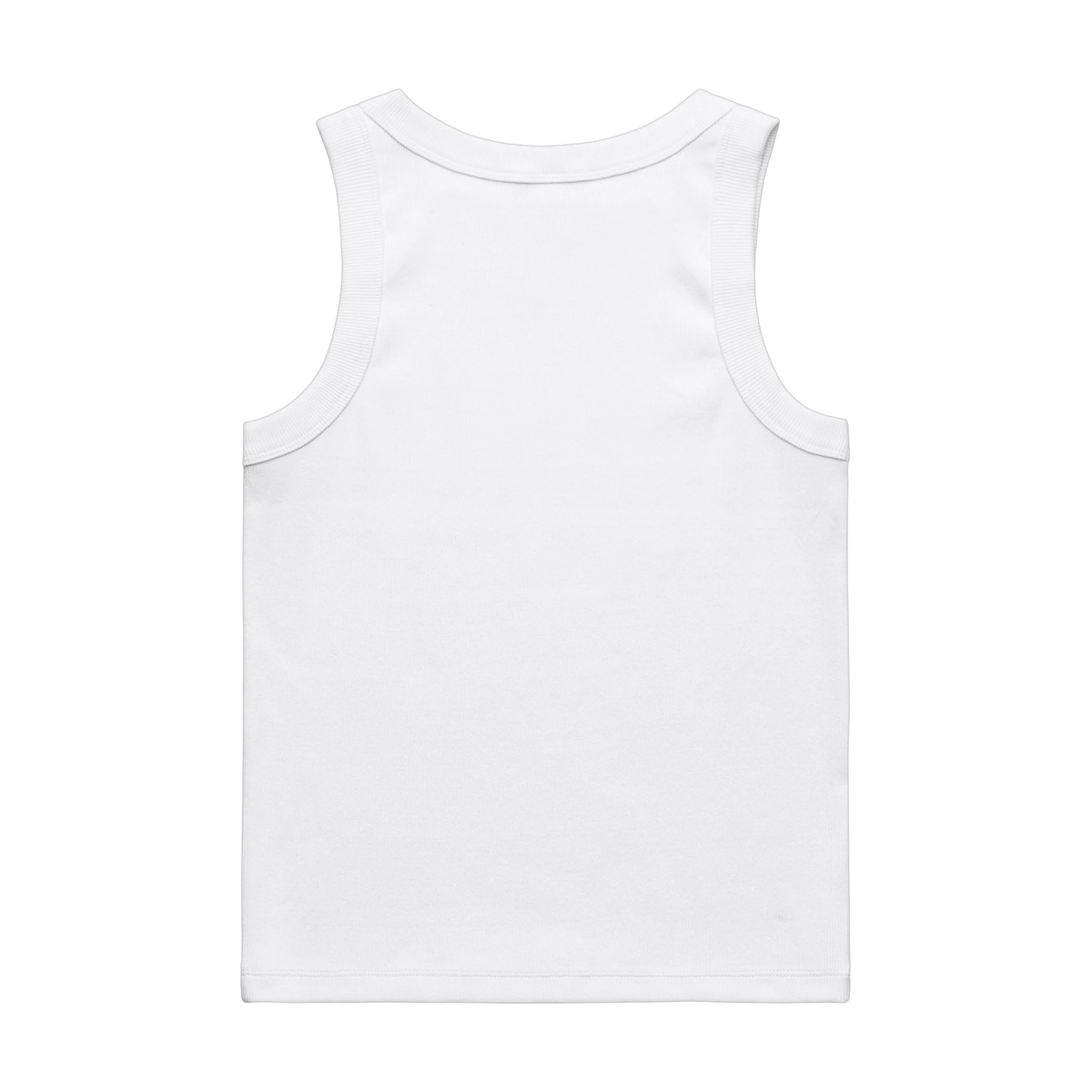 AS Colour Organic Rib Tank in White — custom branded by Motive