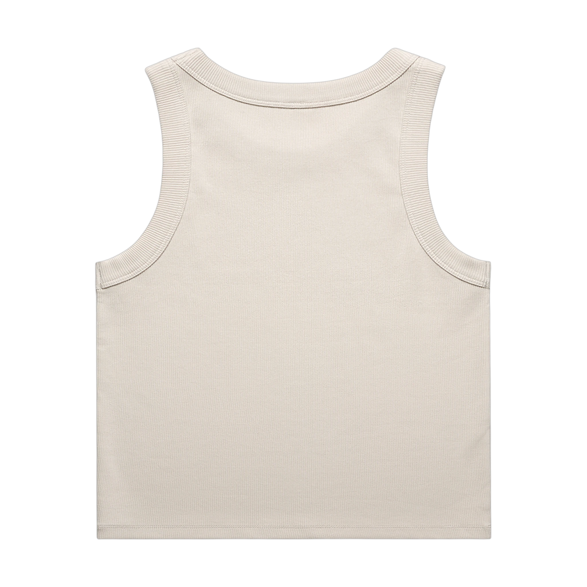 AS Colour Organic Rib Crop Tank in Bone — custom branded by Motive