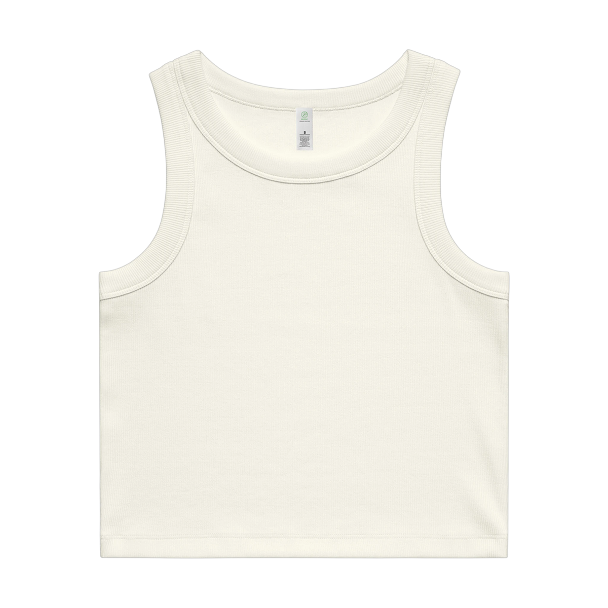 AS Colour Organic Rib Crop Tank in Ecru — custom branded by Motive