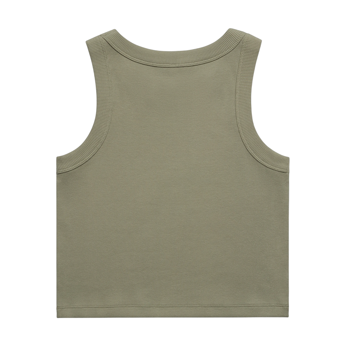 AS Colour Organic Rib Crop Tank in Eucalyptus — custom branded by Motive