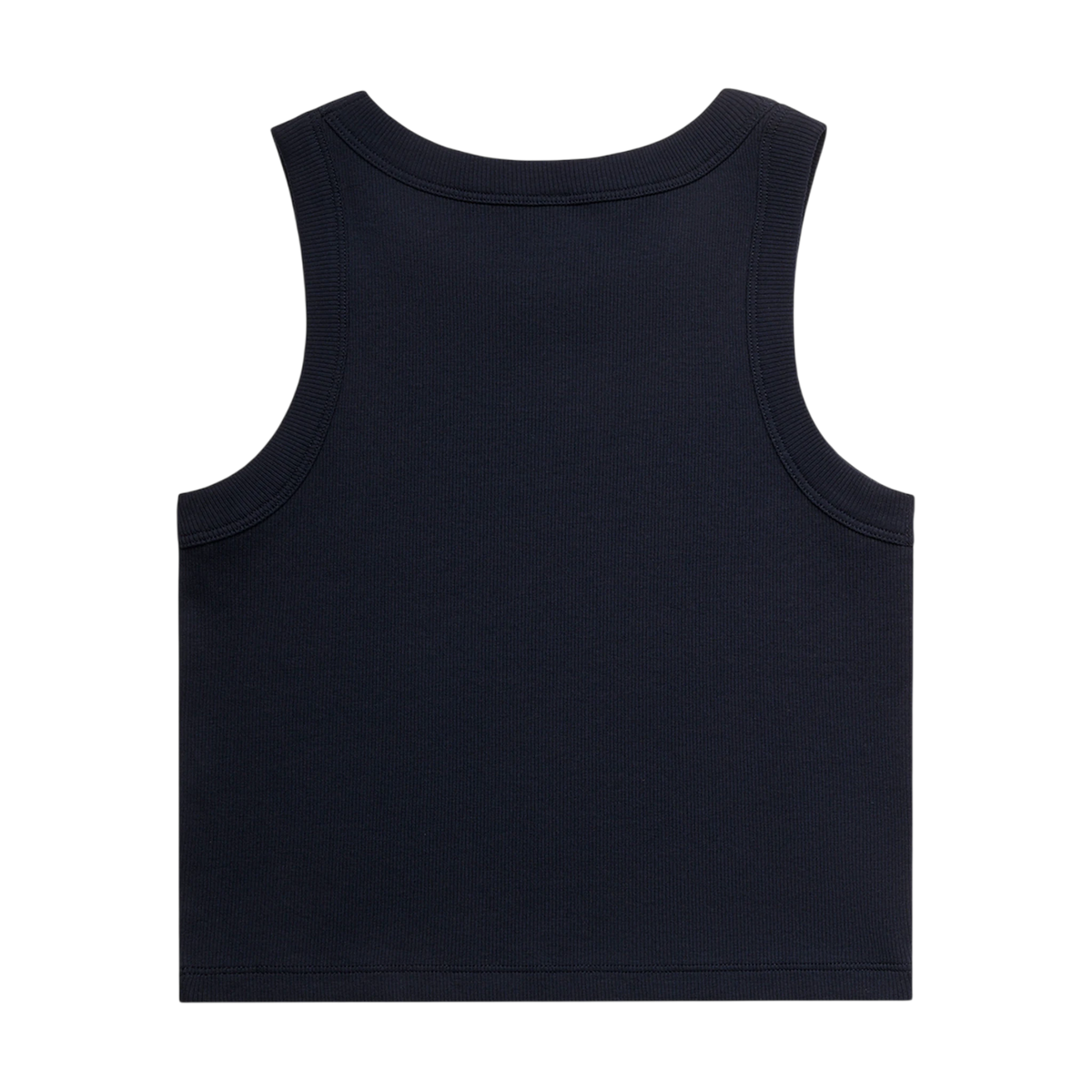 AS Colour Organic Rib Crop Tank in Navy — custom branded by Motive