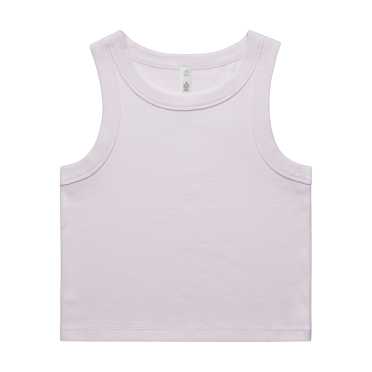 AS Colour Organic Rib Crop Tank in Orchid — custom branded by Motive
