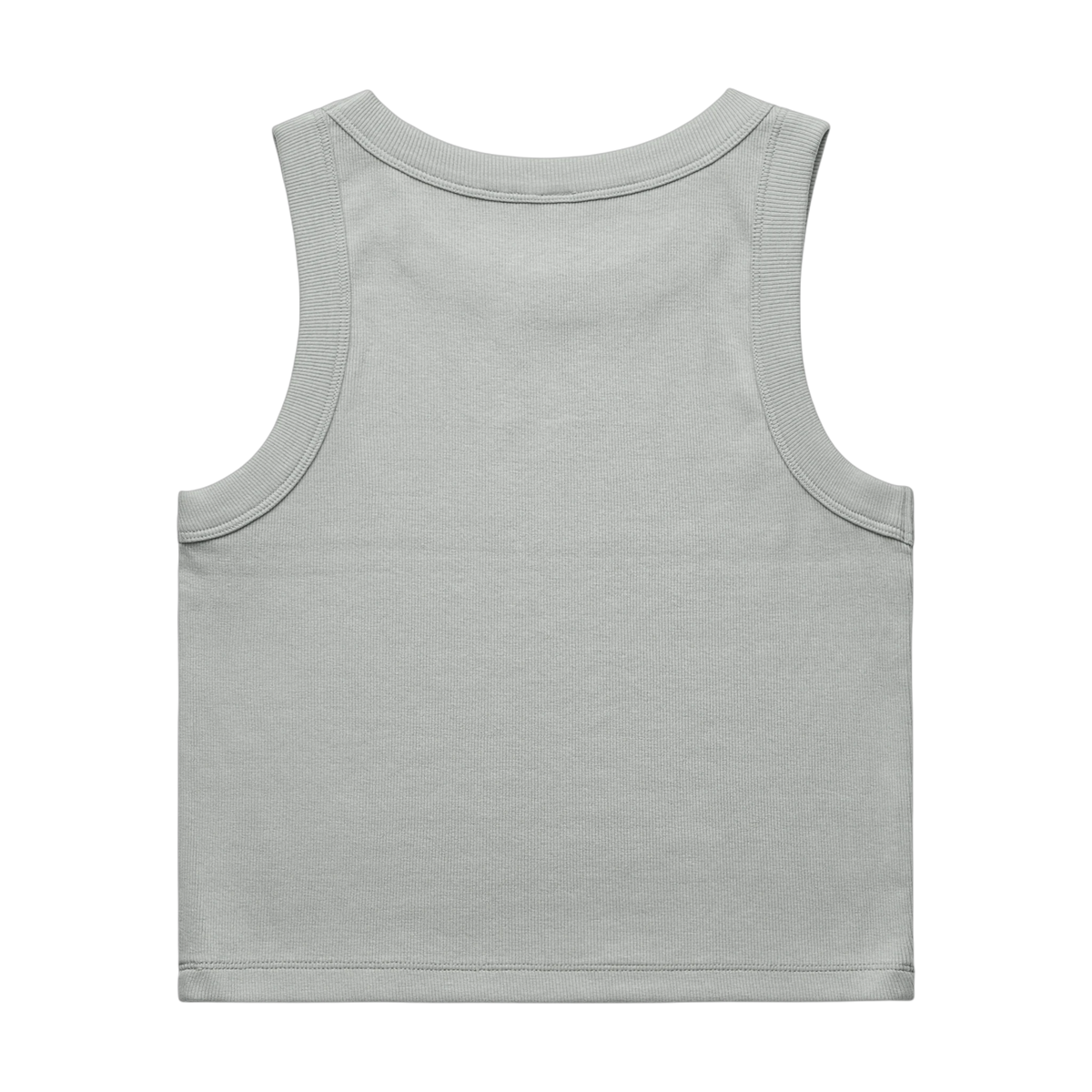 AS Colour Organic Rib Crop Tank in Storm — custom branded by Motive