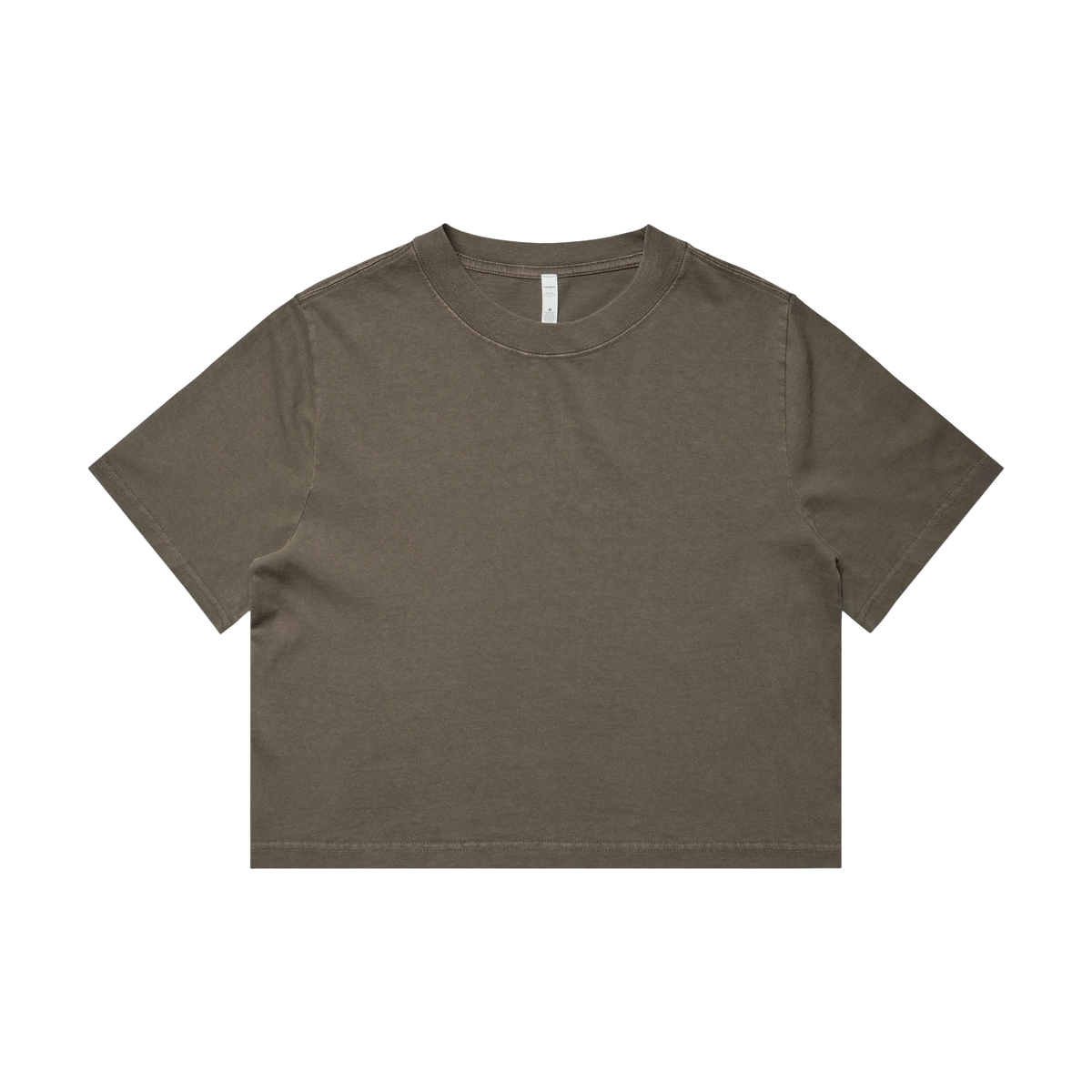 AS Colour Heavy Faded Crop Tee in Faded Brown — custom branded by Motive