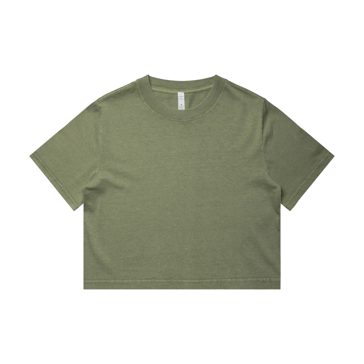 AS Colour Heavy Faded Crop Tee in Faded Olive — custom branded by Motive