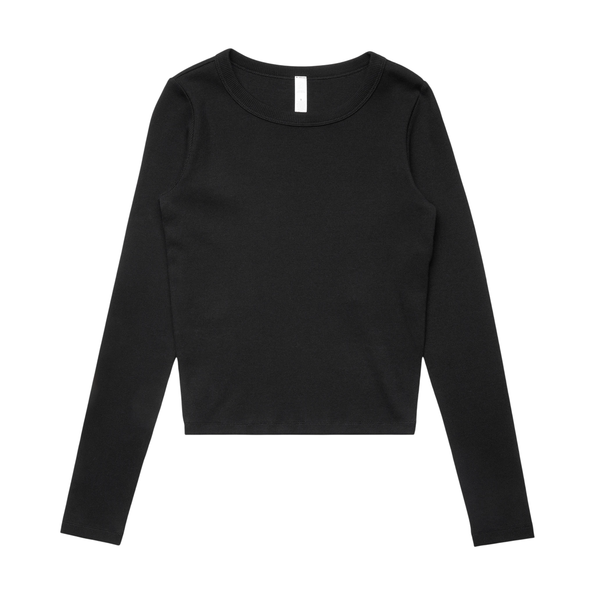 AS Colour Organic Rib L/S Tee in Black — custom branded by Motive