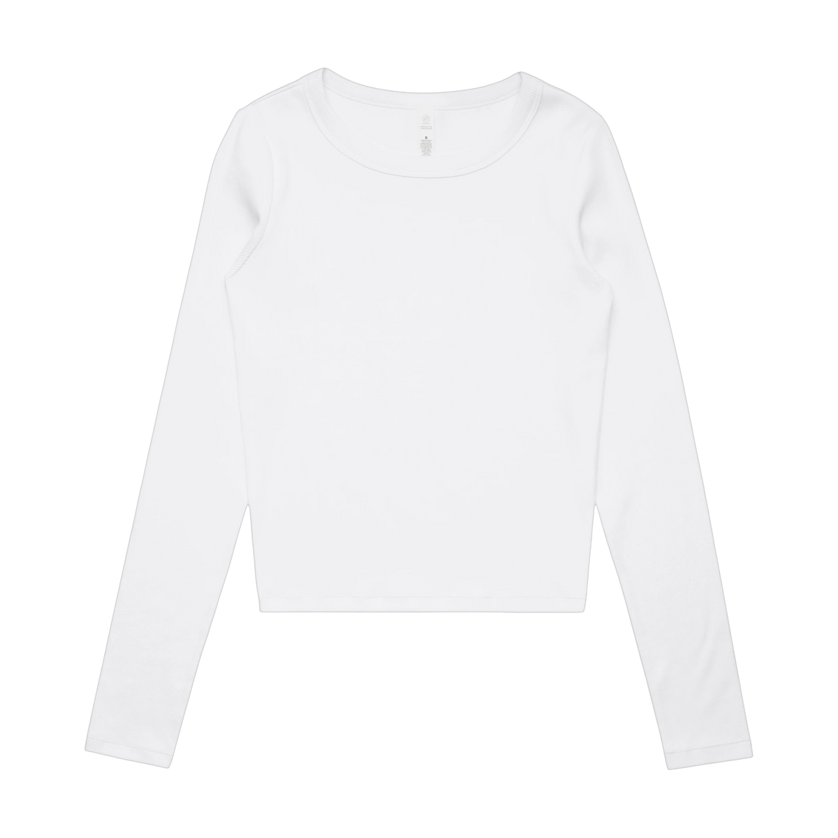 AS Colour Organic Rib L/S Tee in White — custom branded by Motive