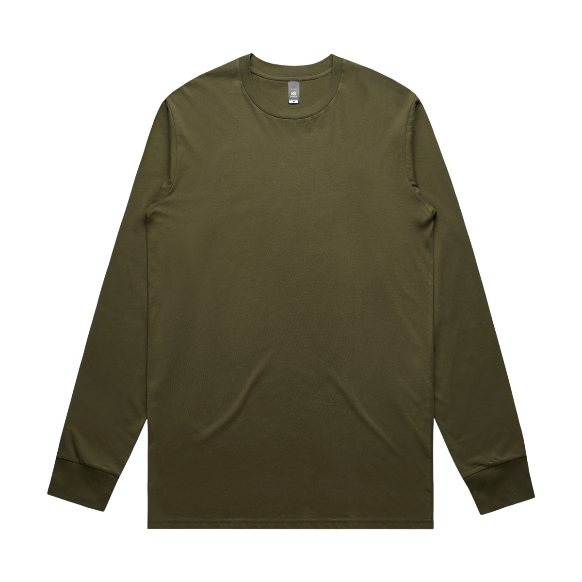 AS Colour Staple L/S Tee in Army — custom branded by Motive