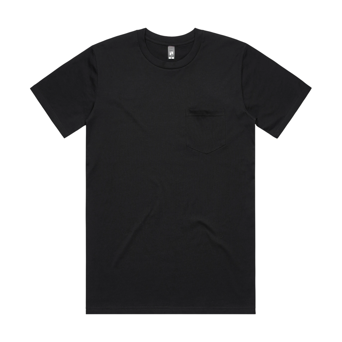AS Colour Classic Pocket Tee in Black — custom branded by Motive