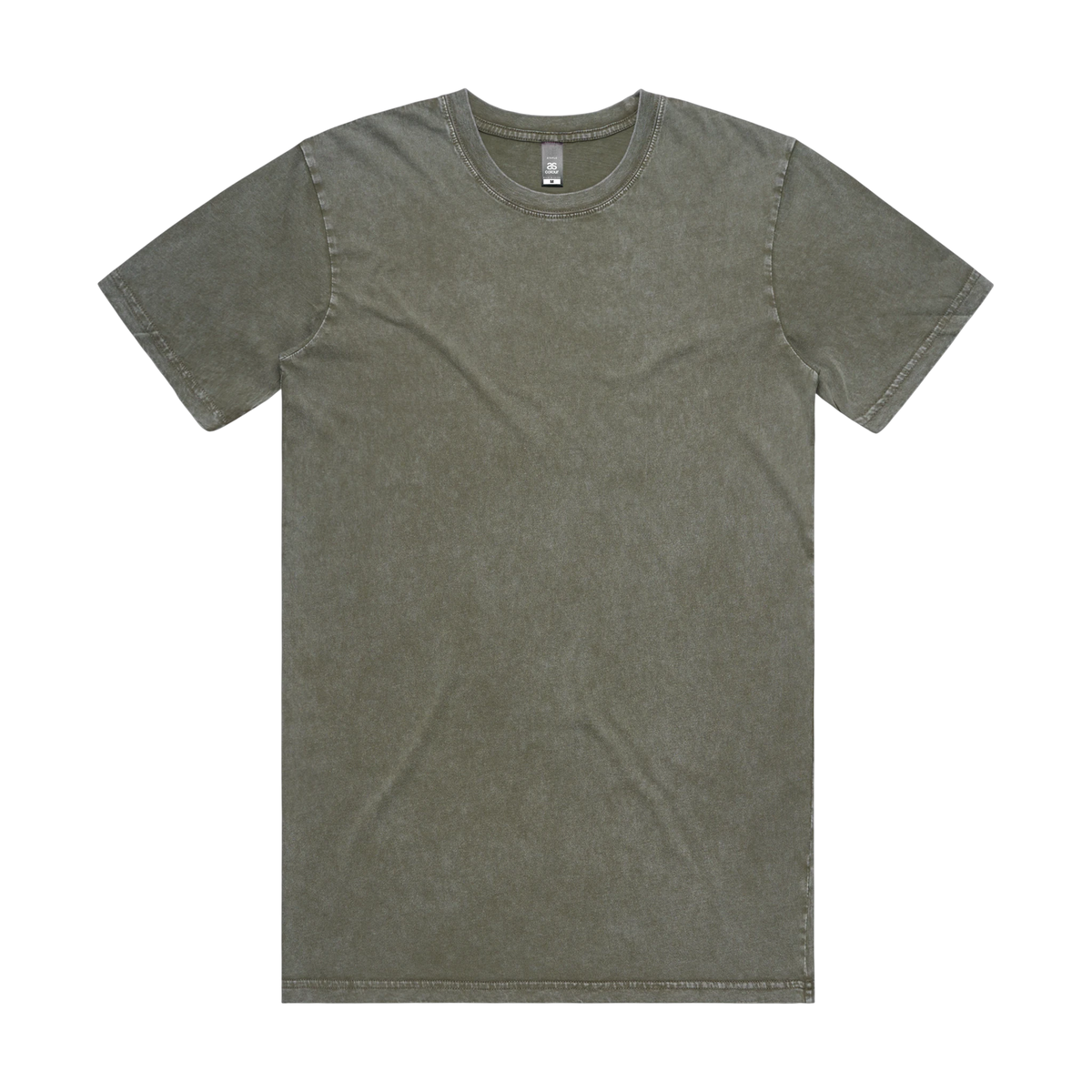 AS Colour Staple Stone Wash Tee in Moss Stone — custom branded by Motive