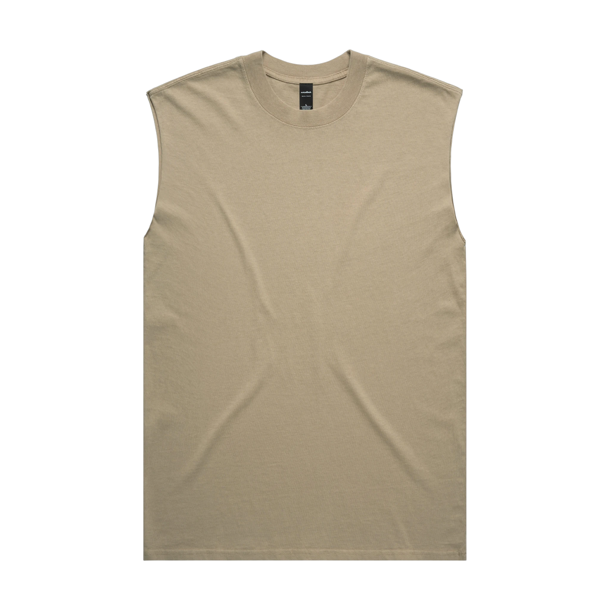 AS Colour Heavy Faded Tank in Faded Khaki — custom branded by Motive