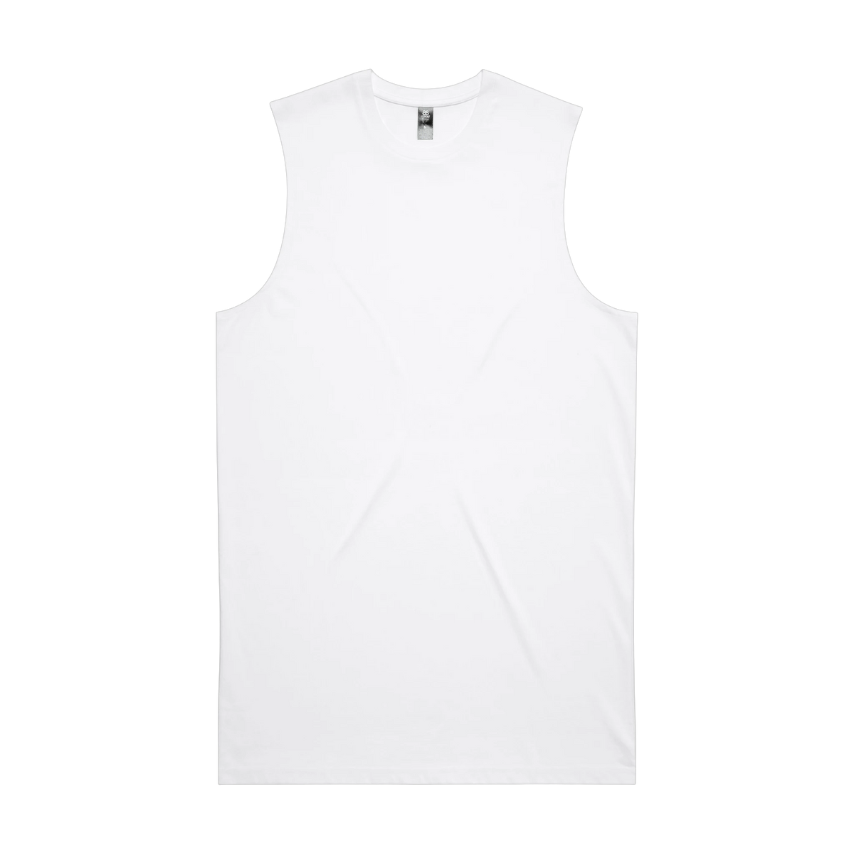AS Colour Staple Tank in White — custom branded by Motive