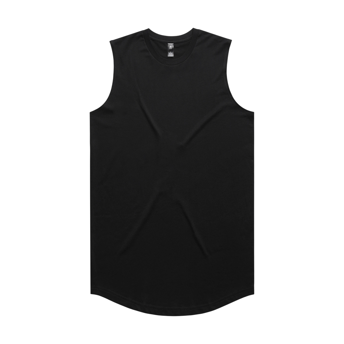 AS Colour Staple Curve Tank in Black — custom branded by Motive