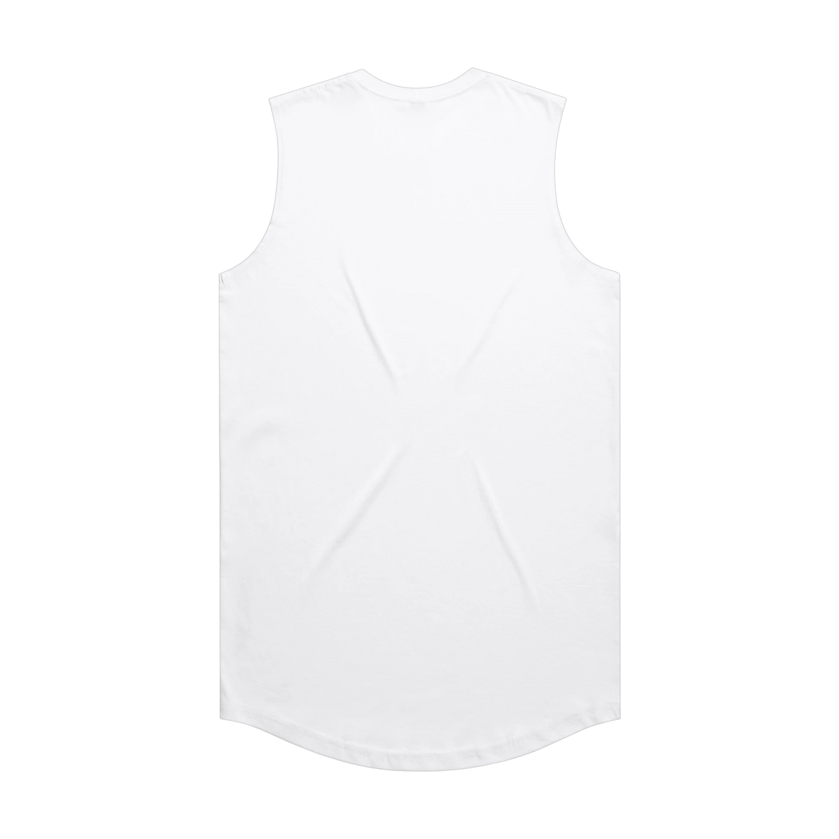 AS Colour Staple Curve Tank in White — custom branded by Motive