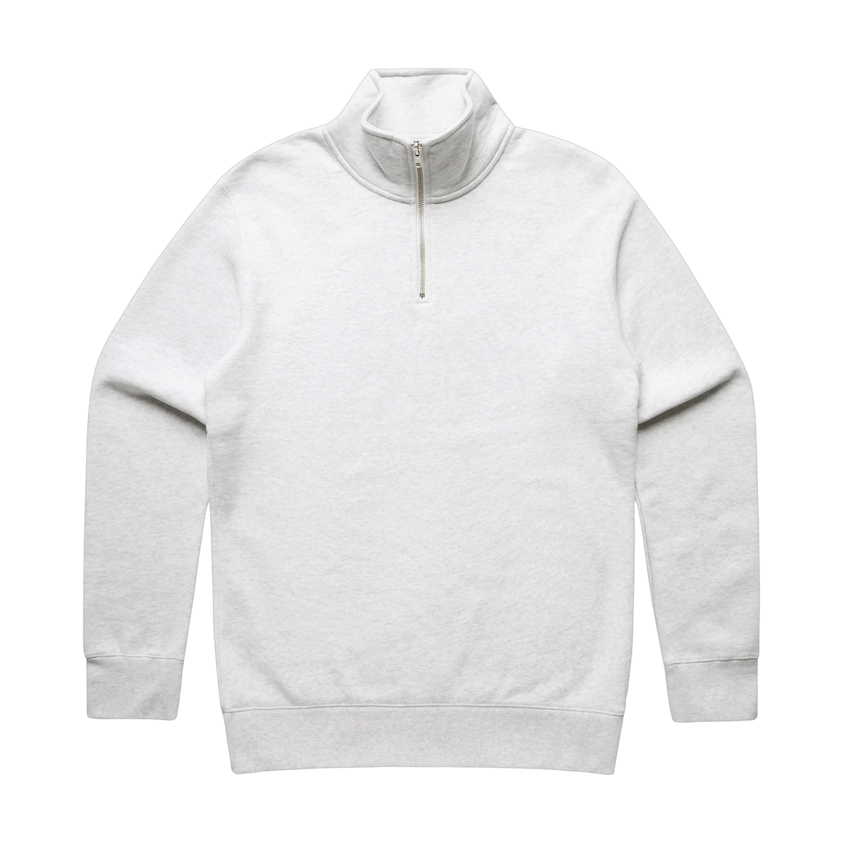 AS Colour Stencil Half-Zip Crew in White Heather — custom branded by Motive
