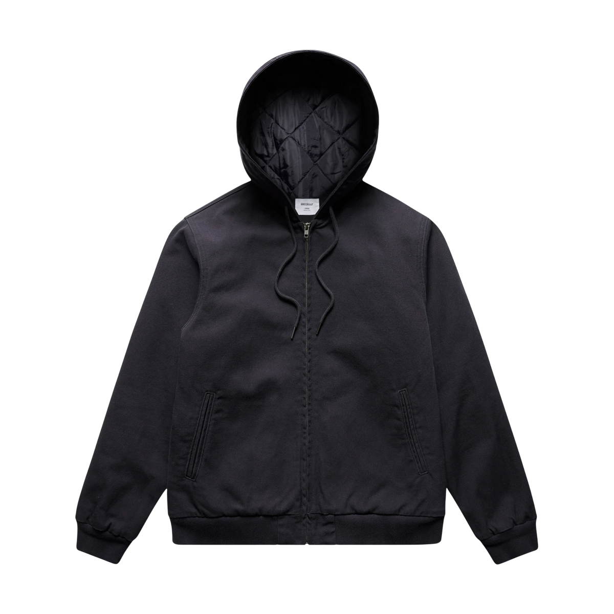 AS Colour Canvas Bomber Hood Jacket in Ink Blue — custom branded by Motive