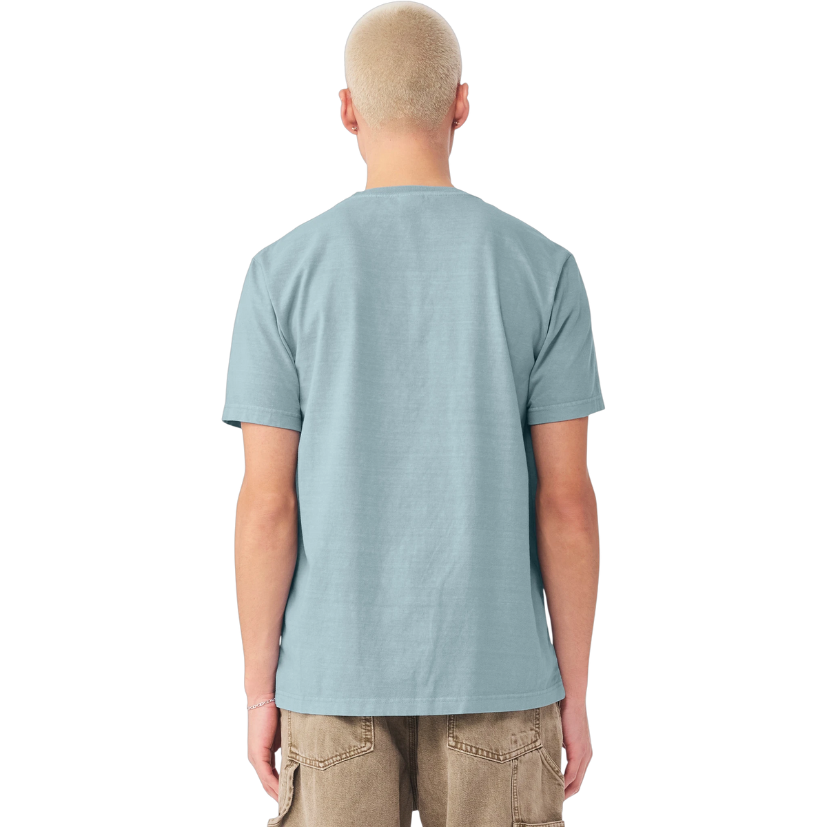 Bella+Canvas Heavyweight Garment-Dyed Tee in Light Washed Denim — custom branded by Motive