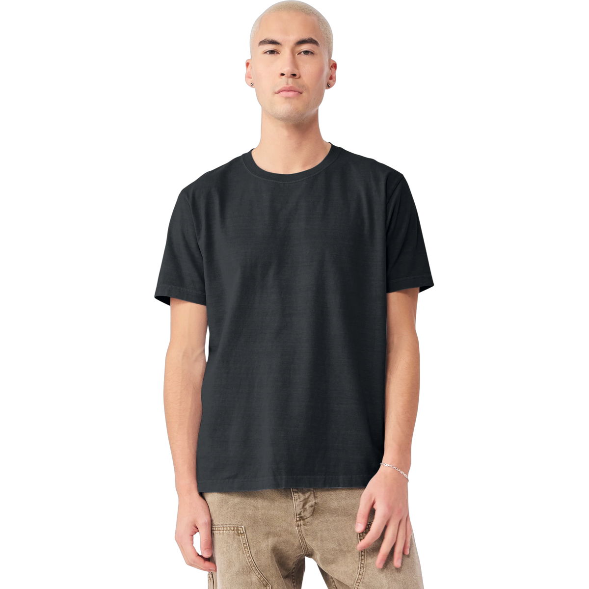 Bella+Canvas Heavyweight Garment-Dyed Tee in Washed Black — custom branded by Motive