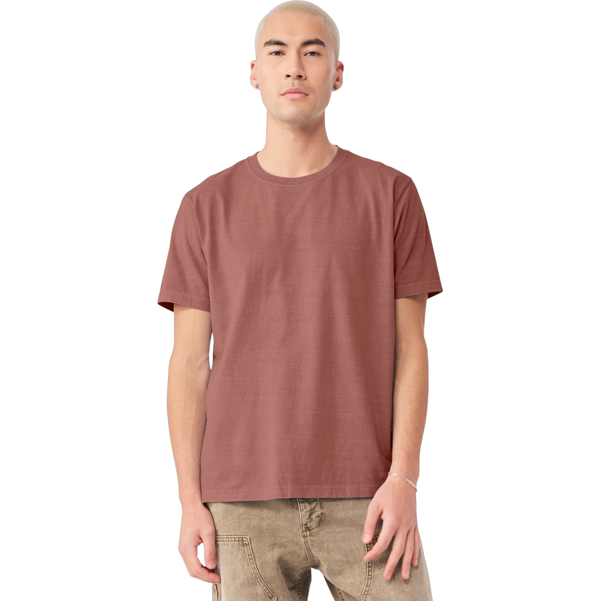 Bella+Canvas Heavyweight Garment-Dyed Tee in Washed Chestnut — custom branded by Motive