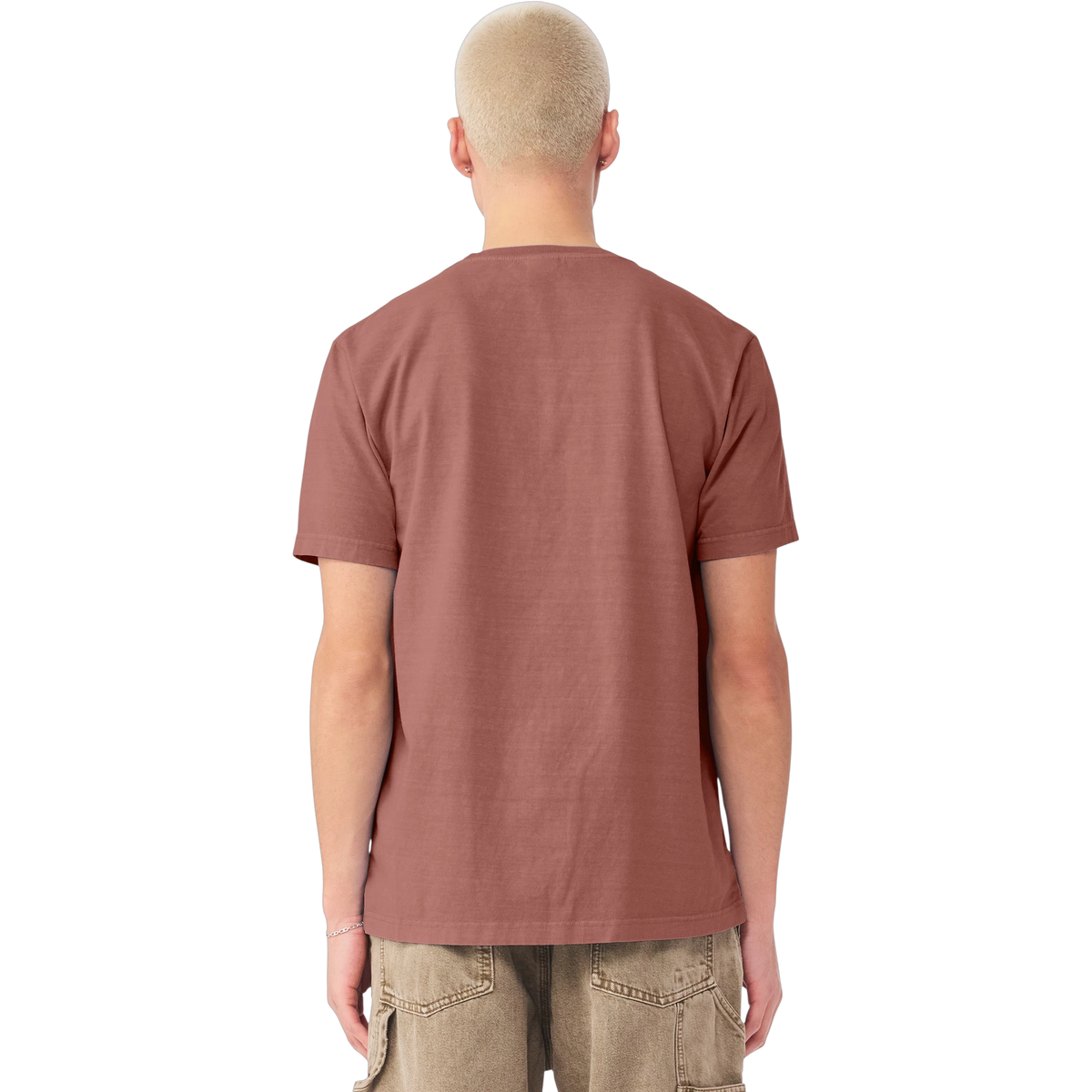 Bella+Canvas Heavyweight Garment-Dyed Tee in Washed Chestnut — custom branded by Motive
