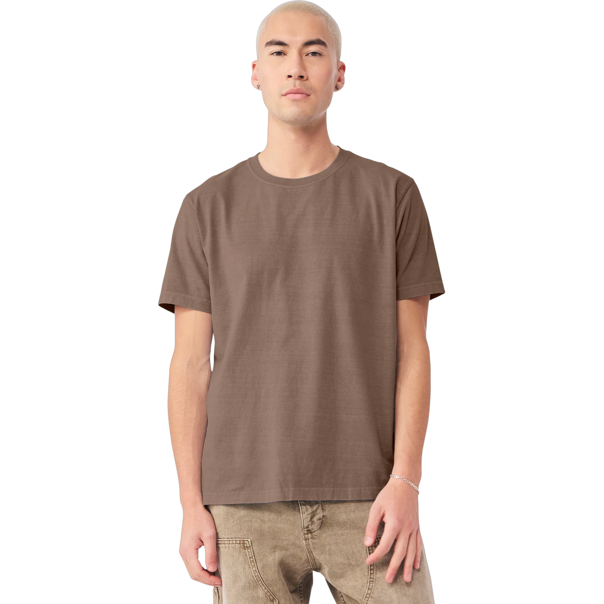 Bella+Canvas Heavyweight Garment-Dyed Tee in Washed Cocoa — custom branded by Motive