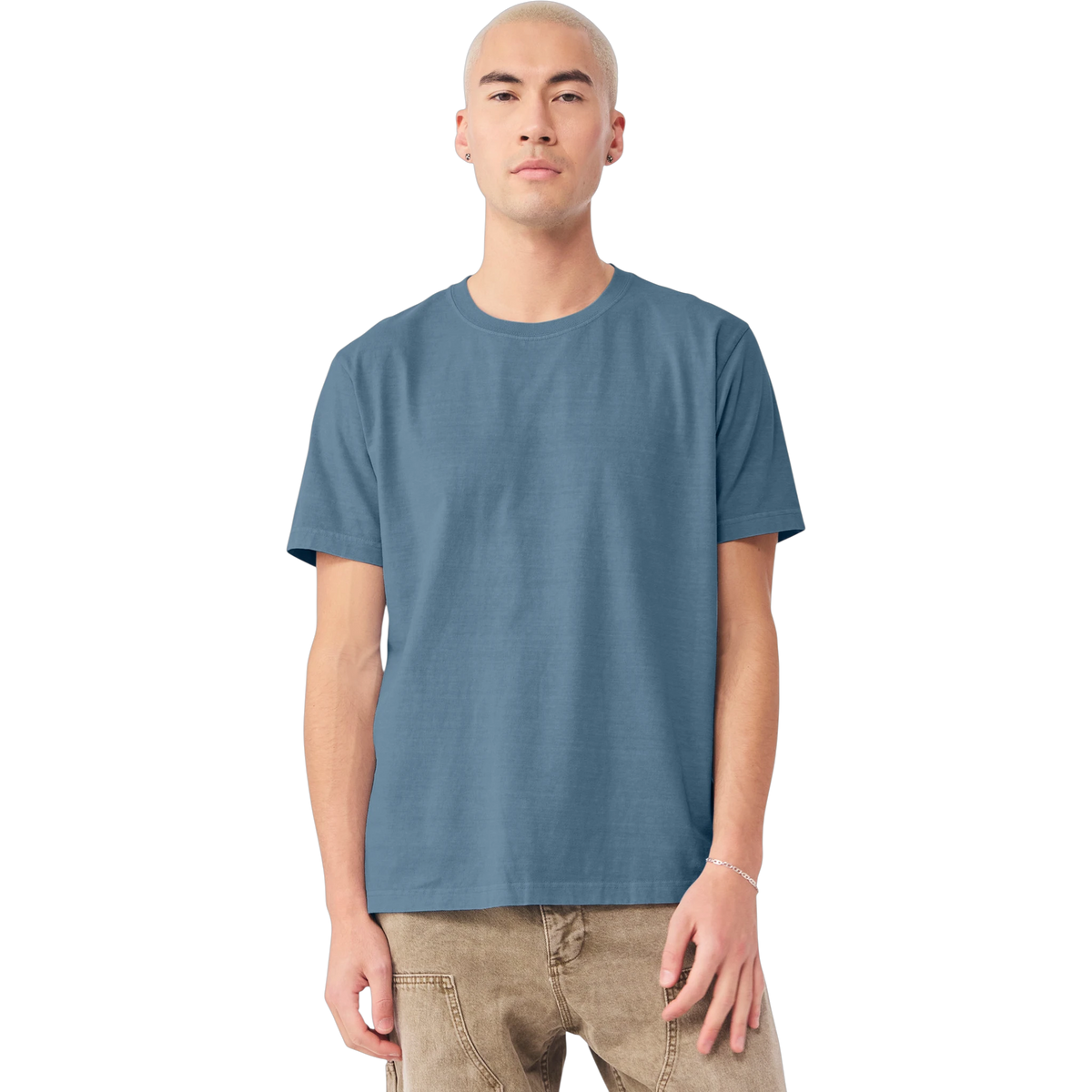 BELLA+CANVAS Heavyweight Garment-Dyed Tee in Washed Denim