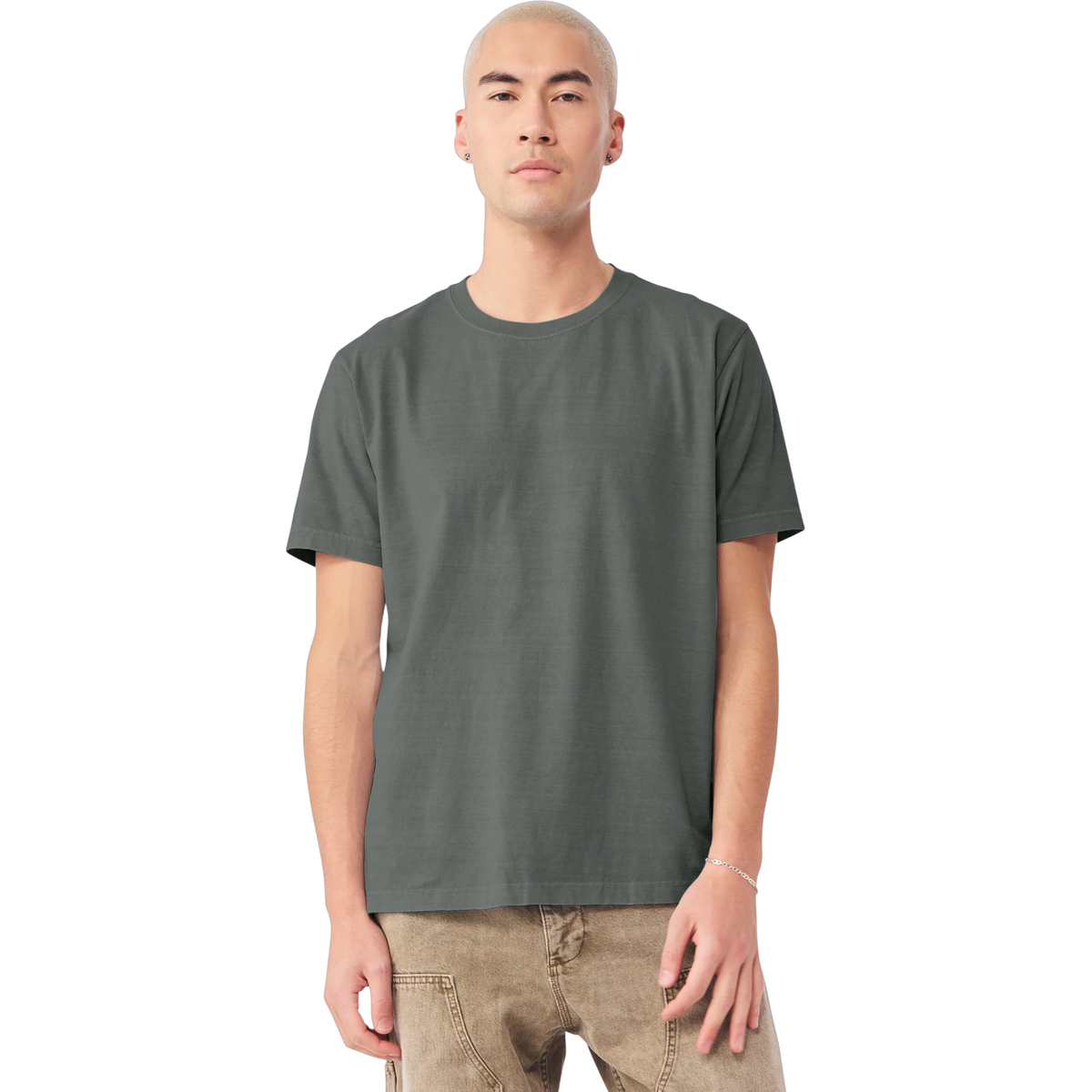 BELLA+CANVAS Heavyweight Garment-Dyed Tee in Washed Grey