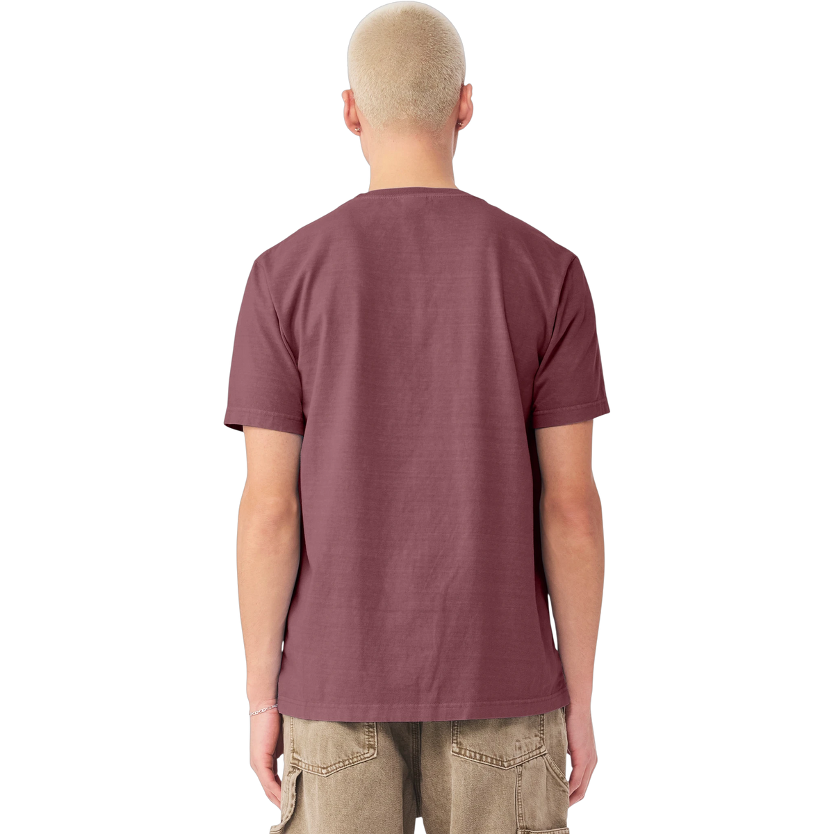 Bella+Canvas Heavyweight Garment-Dyed Tee in Washed Maroon — custom branded by Motive