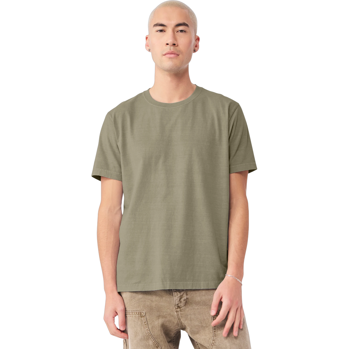 BELLA+CANVAS Heavyweight Garment-Dyed Tee in Washed Olive
