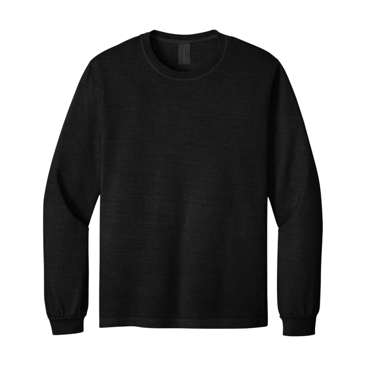 BELLA+CANVAS Heavyweight Garment-Dyed Long Sleeve Tee in Black
