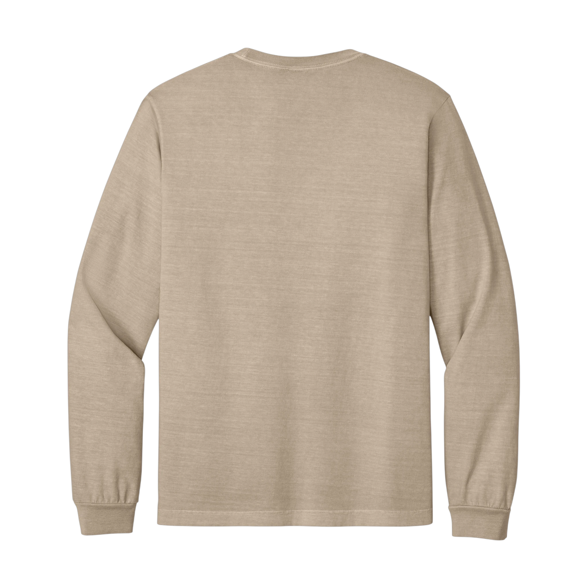 Bella+Canvas Heavyweight Garment-Dyed Long Sleeve Tee in Khaki — custom branded by Motive