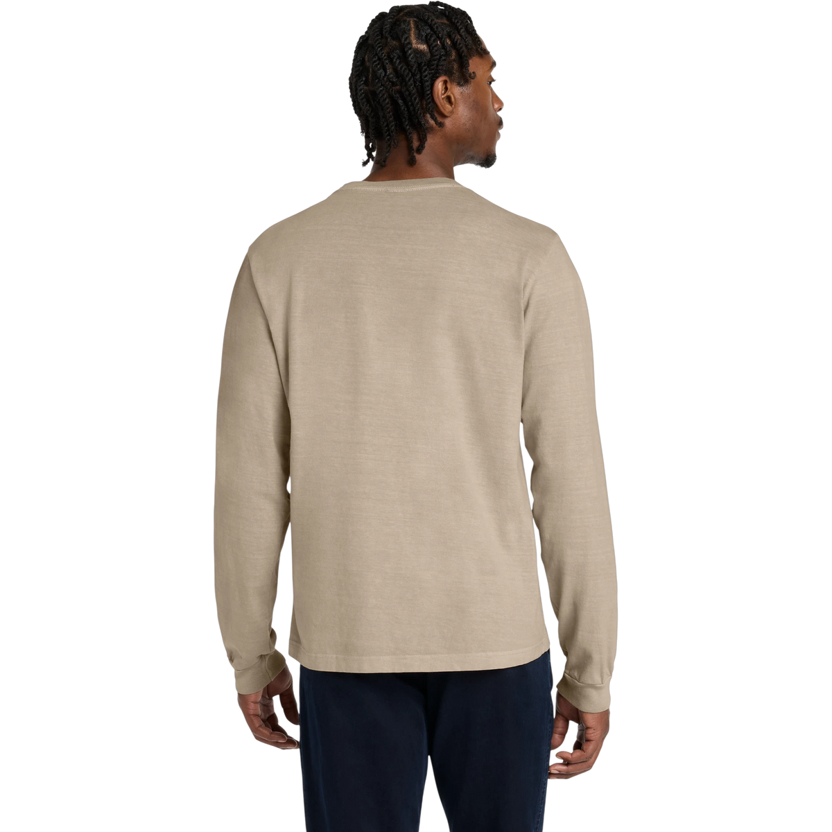 Bella+Canvas Heavyweight Garment-Dyed Long Sleeve Tee in Khaki — custom branded by Motive