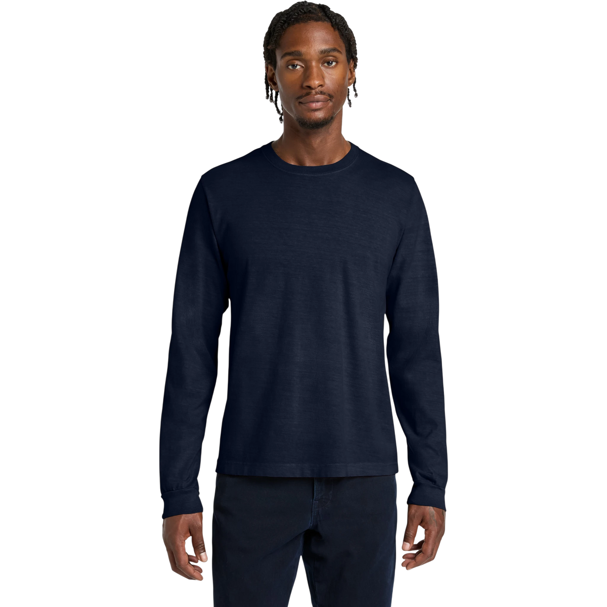 Bella+Canvas Heavyweight Garment-Dyed Long Sleeve Tee in Navy — custom branded by Motive
