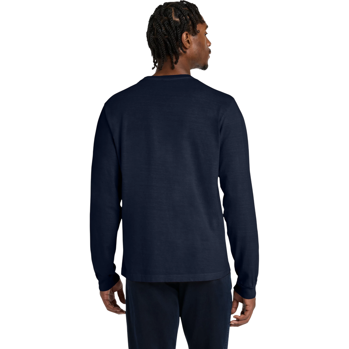 Bella+Canvas Heavyweight Garment-Dyed Long Sleeve Tee in Navy — custom branded by Motive