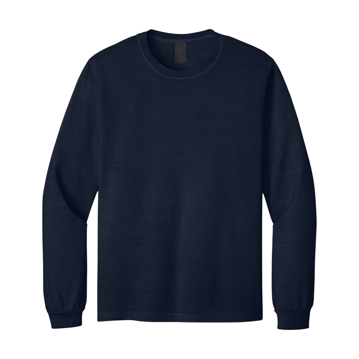 Bella+Canvas Heavyweight Garment-Dyed Long Sleeve Tee in Navy — custom branded by Motive