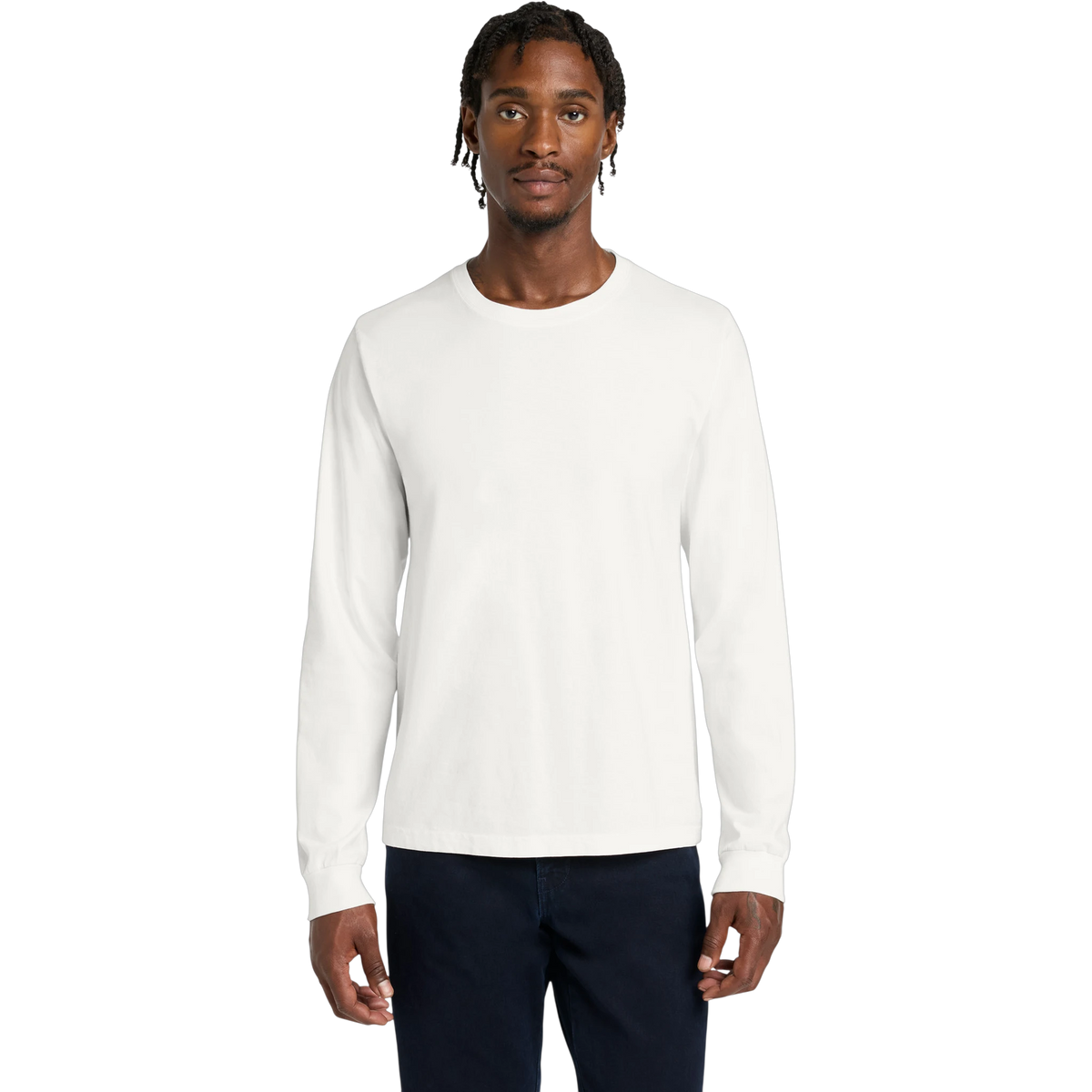 BELLA+CANVAS Heavyweight Garment-Dyed Long Sleeve Tee in Vintage White