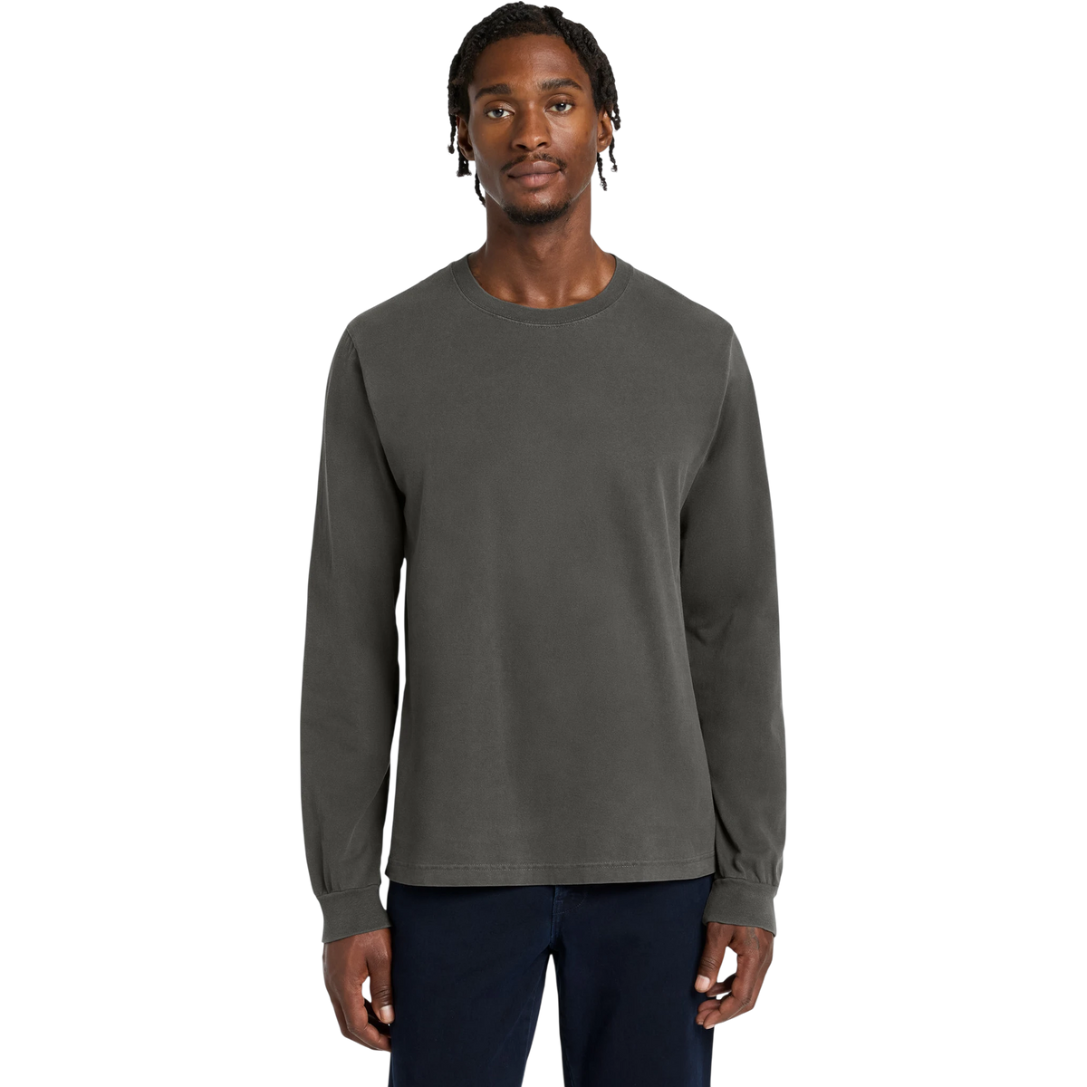 BELLA+CANVAS Heavyweight Garment-Dyed Long Sleeve Tee in Washed Charcoal