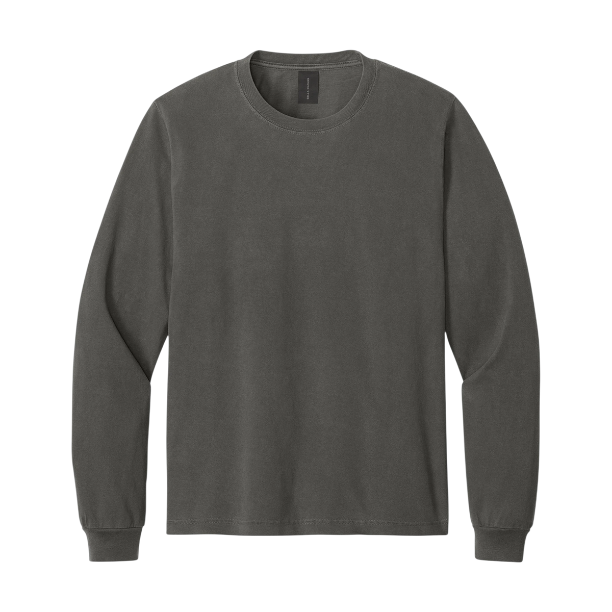 BELLA+CANVAS Heavyweight Garment-Dyed Long Sleeve Tee in Washed Charcoal