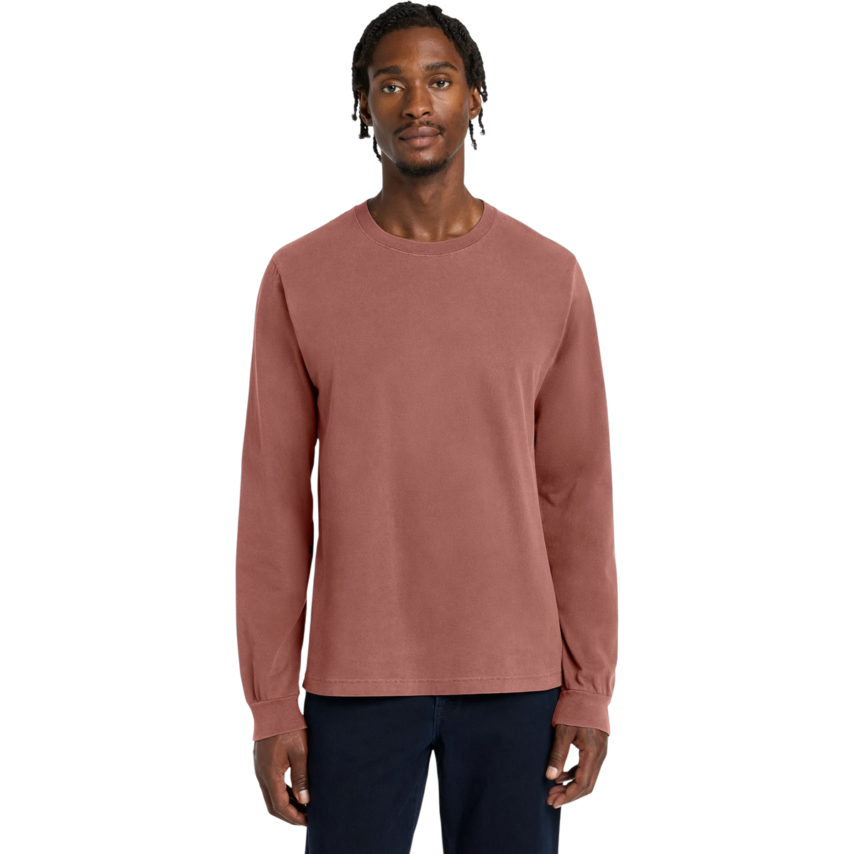 BELLA+CANVAS Heavyweight Garment-Dyed Long Sleeve Tee in Washed Chestnut