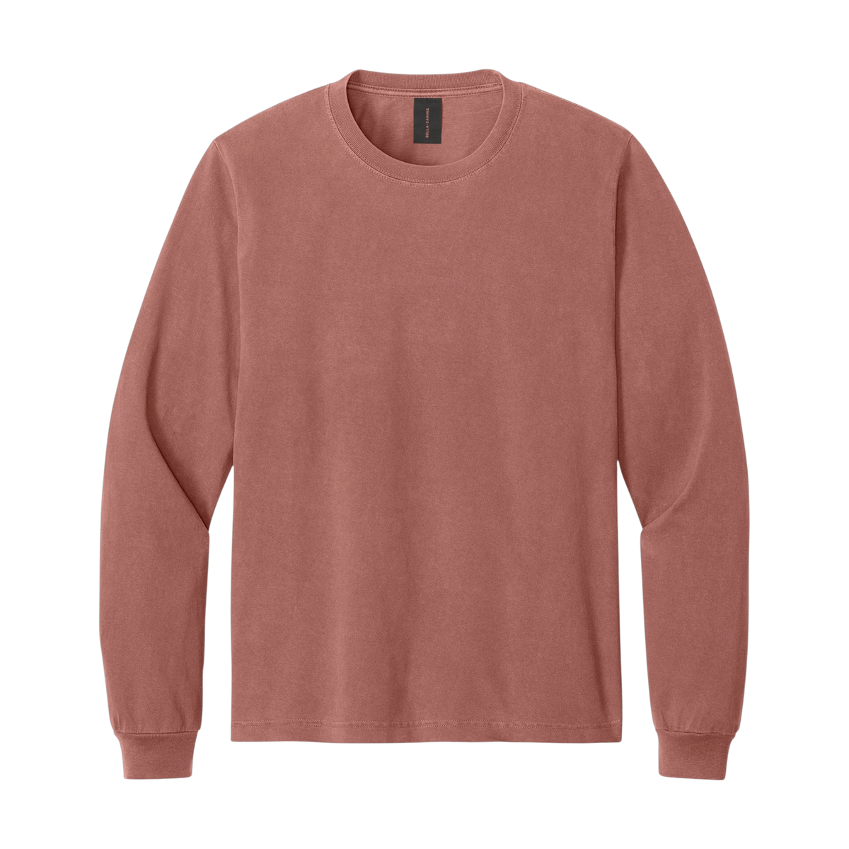 BELLA+CANVAS Heavyweight Garment-Dyed Long Sleeve Tee in Washed Chestnut