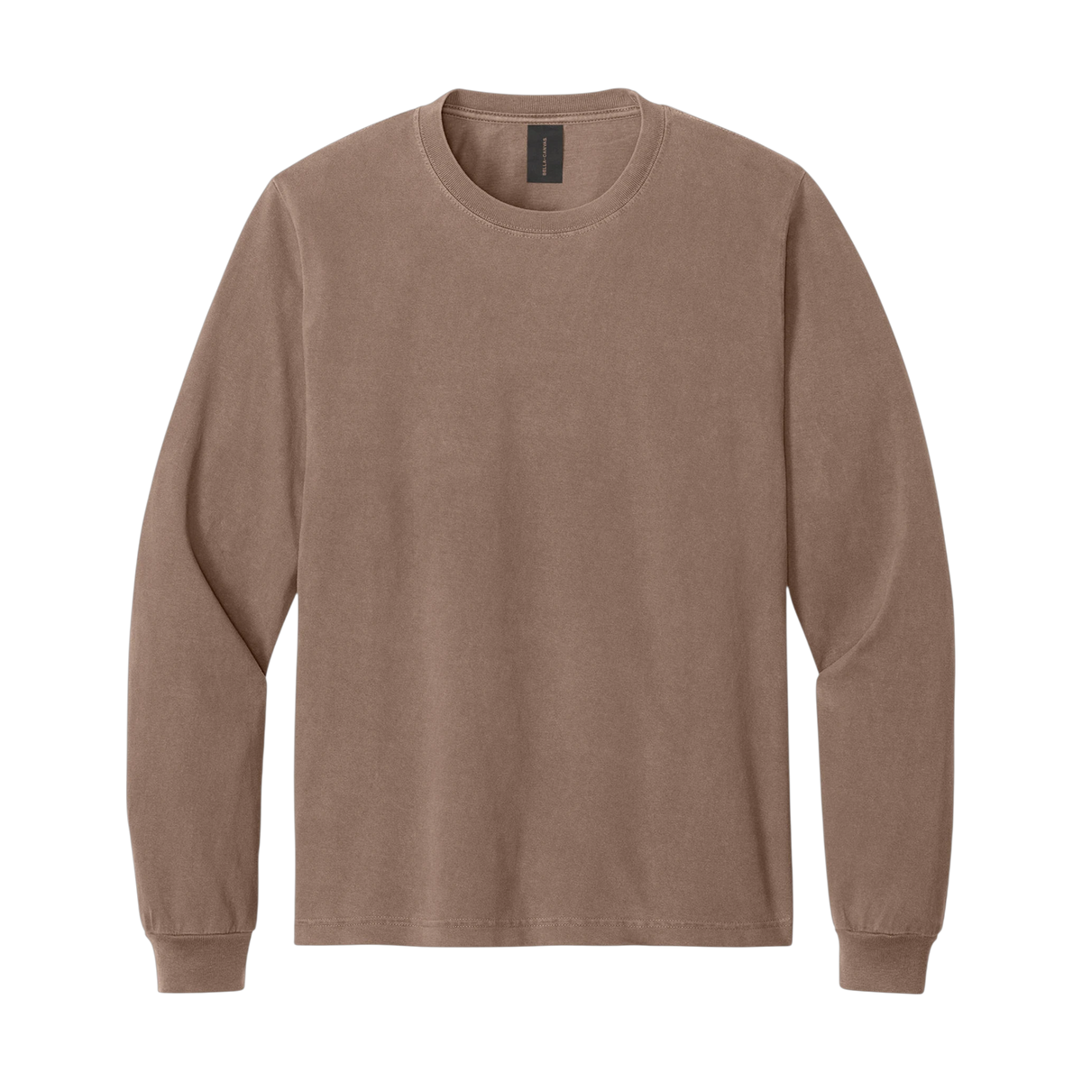 BELLA+CANVAS Heavyweight Garment-Dyed Long Sleeve Tee in Washed Cocoa