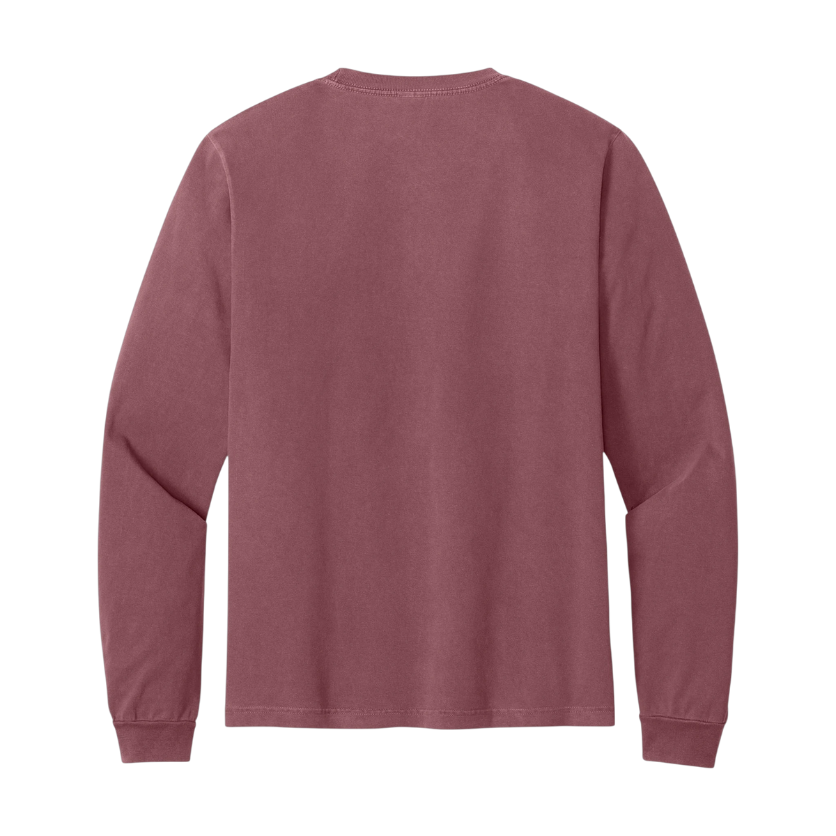 Bella+Canvas Heavyweight Garment-Dyed Long Sleeve Tee in Washed Maroon — custom branded by Motive