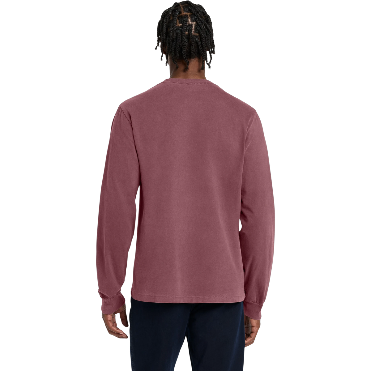 Bella+Canvas Heavyweight Garment-Dyed Long Sleeve Tee in Washed Maroon — custom branded by Motive