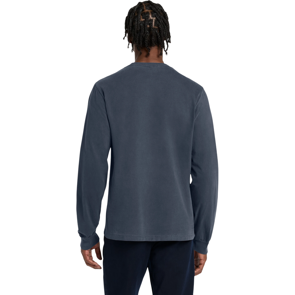 BELLA+CANVAS Heavyweight Garment-Dyed Long Sleeve Tee in Washed Navy
