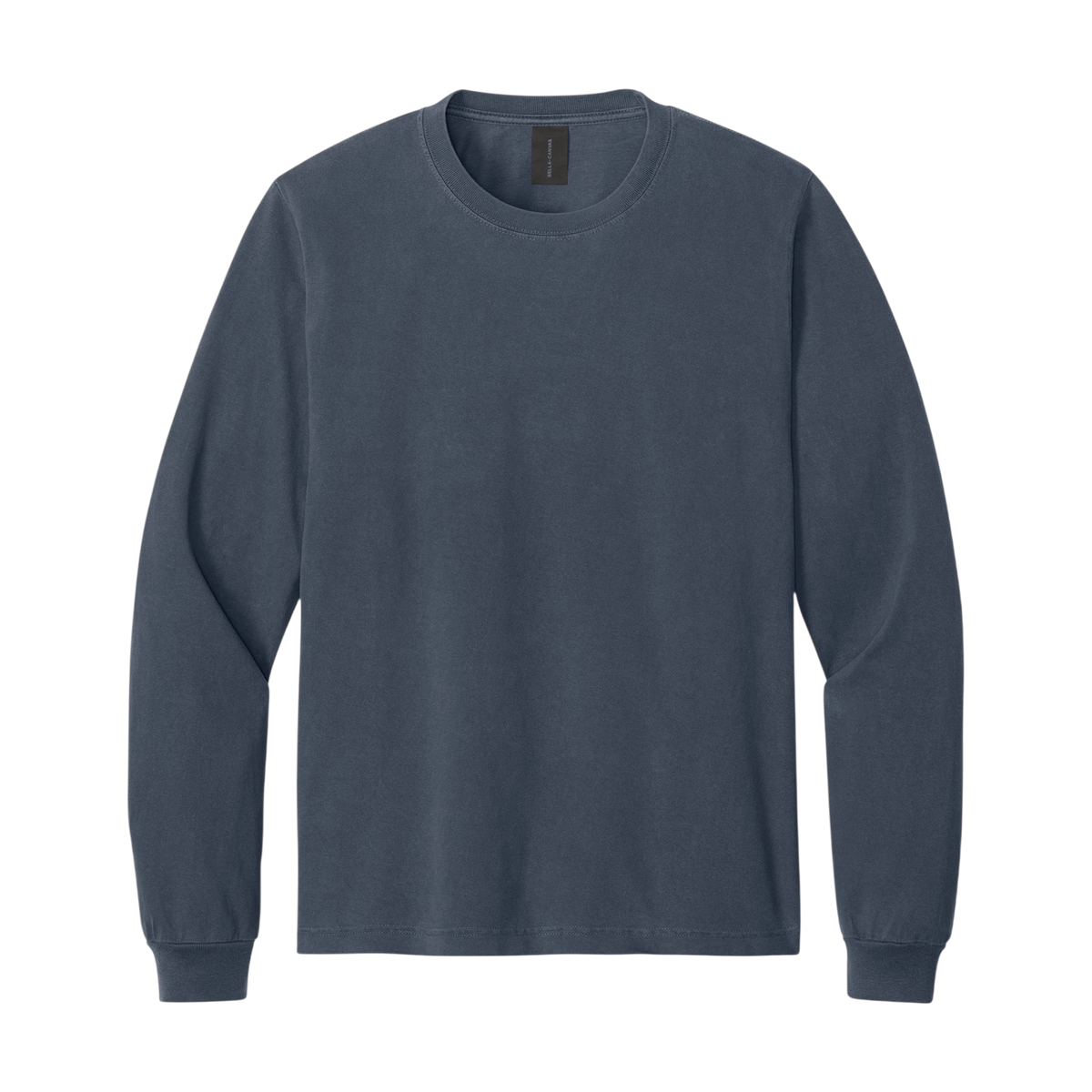 BELLA+CANVAS Heavyweight Garment-Dyed Long Sleeve Tee in Washed Navy