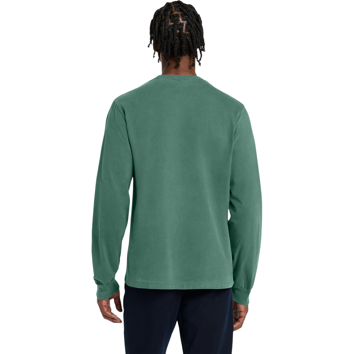 Bella+Canvas Heavyweight Garment-Dyed Long Sleeve Tee in Washed Pine — custom branded by Motive