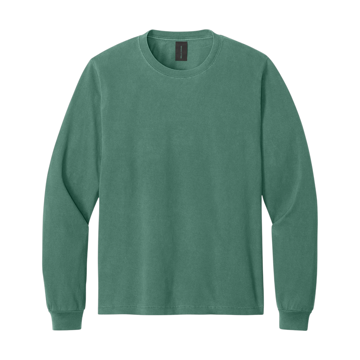 Bella+Canvas Heavyweight Garment-Dyed Long Sleeve Tee in Washed Pine — custom branded by Motive