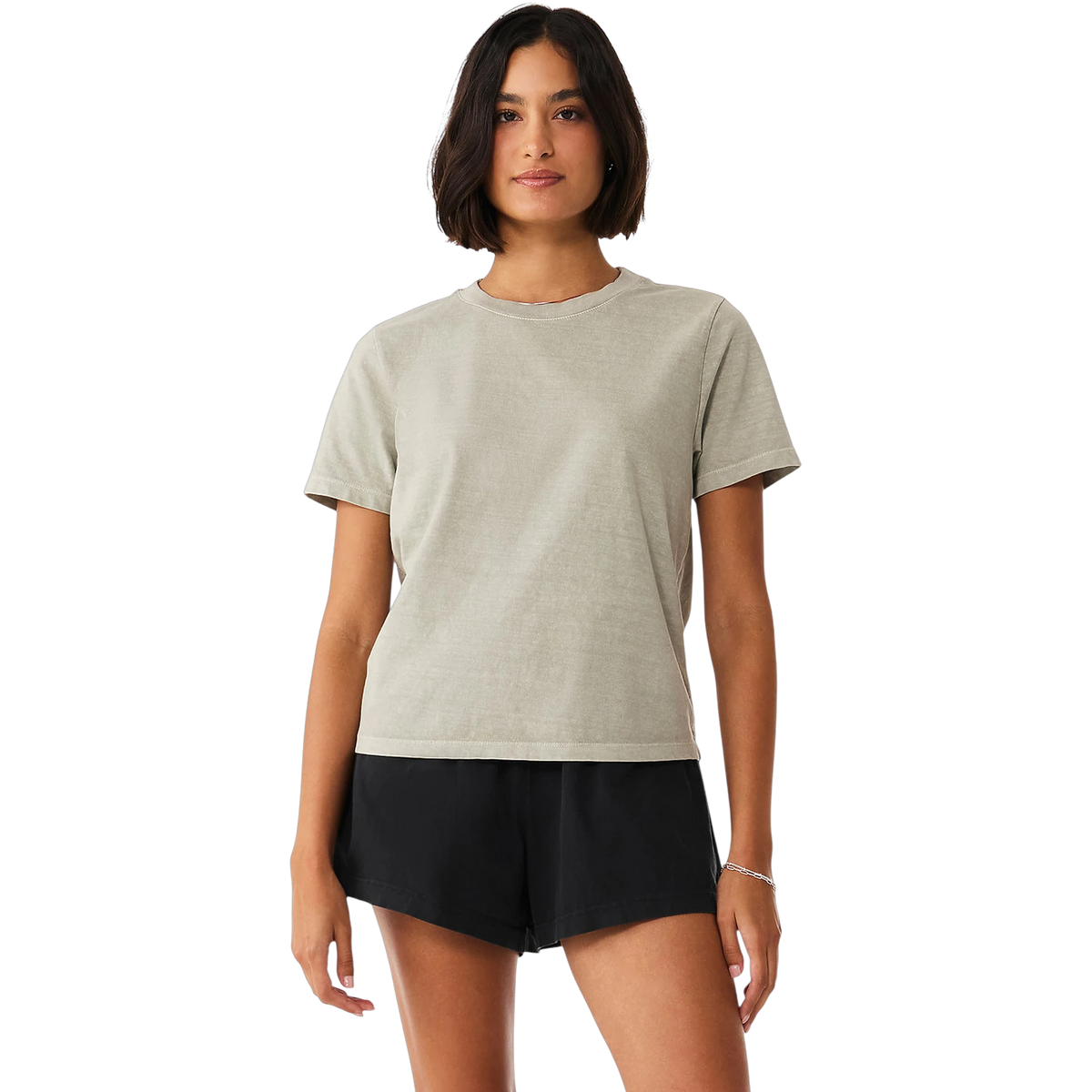 Bella+Canvas Women's Heavyweight Garment-Dyed Tee in Washed Thyme — custom branded by Motive